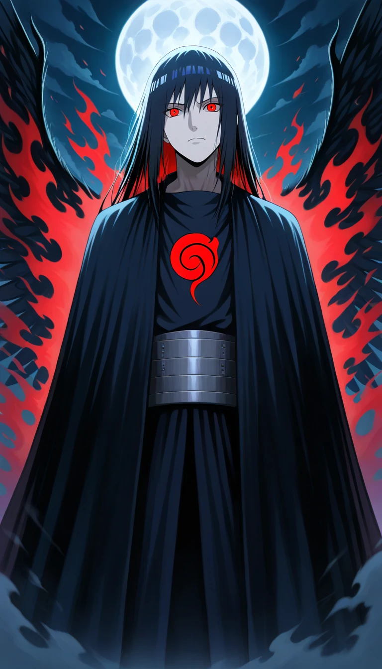 Anime wallpaper for prompt: Itachi surrounded by ghostly samurai in a foggy graveyard.